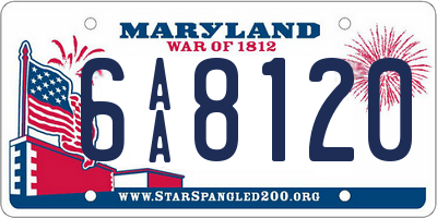 MD license plate 6AA8120
