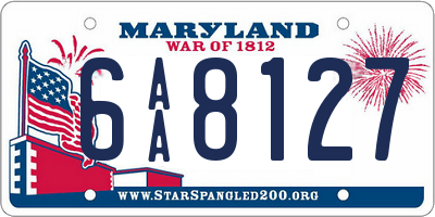 MD license plate 6AA8127