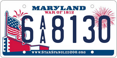 MD license plate 6AA8130