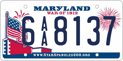 MD license plate 6AA8137