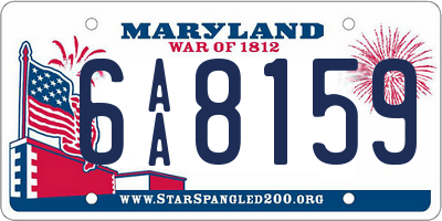 MD license plate 6AA8159
