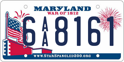 MD license plate 6AA8161