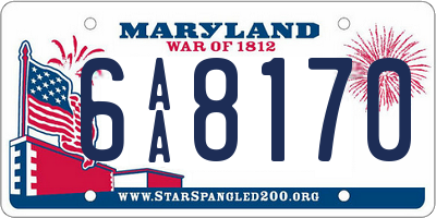 MD license plate 6AA8170