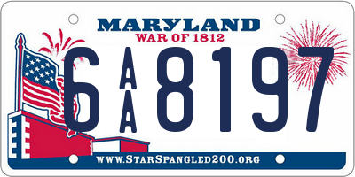 MD license plate 6AA8197