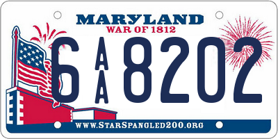 MD license plate 6AA8202