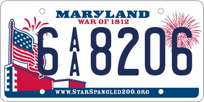 MD license plate 6AA8206