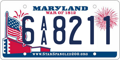 MD license plate 6AA8211