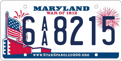 MD license plate 6AA8215