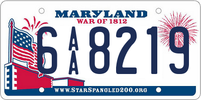 MD license plate 6AA8219