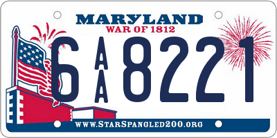 MD license plate 6AA8221