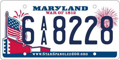 MD license plate 6AA8228