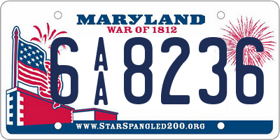 MD license plate 6AA8236