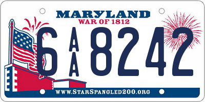 MD license plate 6AA8242