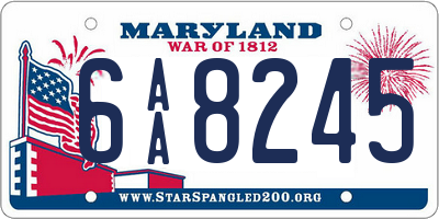 MD license plate 6AA8245