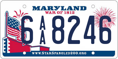 MD license plate 6AA8246