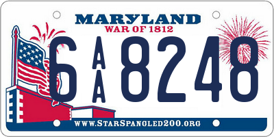 MD license plate 6AA8248