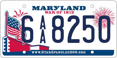 MD license plate 6AA8250