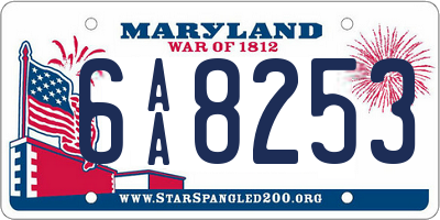 MD license plate 6AA8253