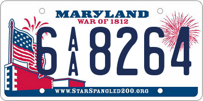 MD license plate 6AA8264