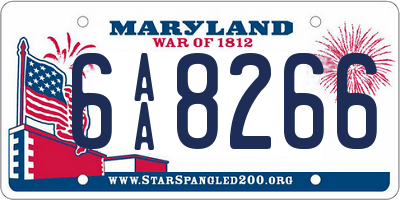 MD license plate 6AA8266