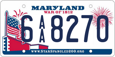 MD license plate 6AA8270