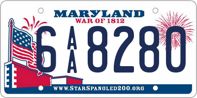 MD license plate 6AA8280