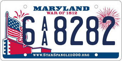 MD license plate 6AA8282