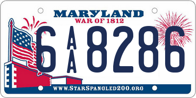 MD license plate 6AA8286