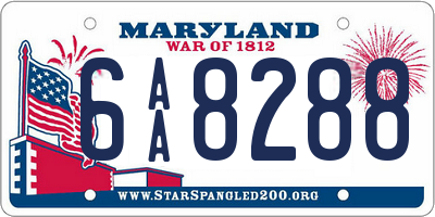 MD license plate 6AA8288