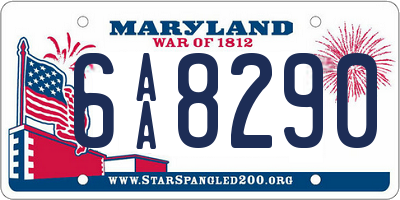 MD license plate 6AA8290