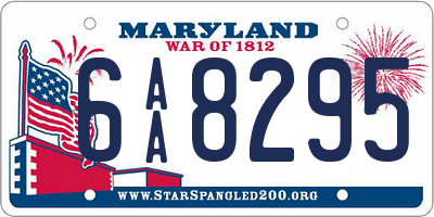 MD license plate 6AA8295