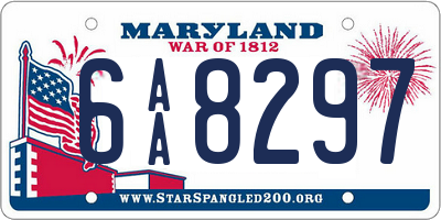 MD license plate 6AA8297