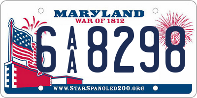 MD license plate 6AA8298