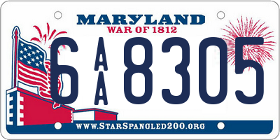 MD license plate 6AA8305