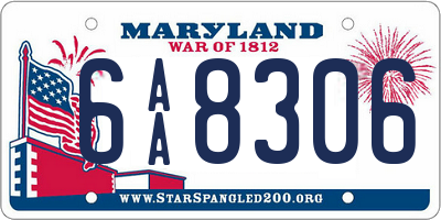 MD license plate 6AA8306