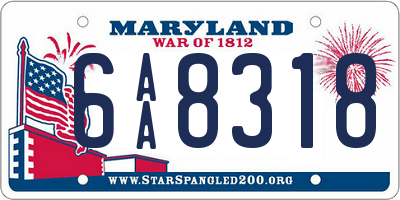 MD license plate 6AA8318