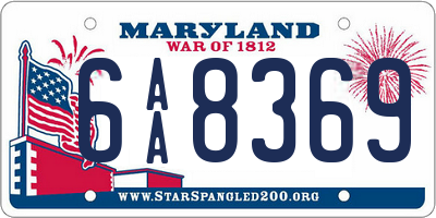 MD license plate 6AA8369