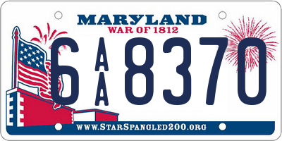 MD license plate 6AA8370