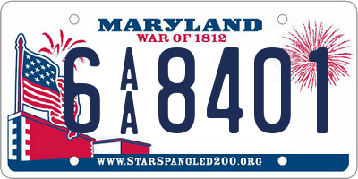 MD license plate 6AA8401