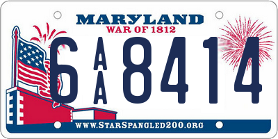 MD license plate 6AA8414