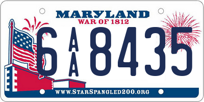 MD license plate 6AA8435