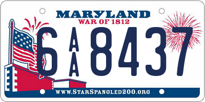 MD license plate 6AA8437