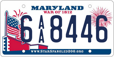 MD license plate 6AA8446