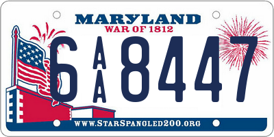 MD license plate 6AA8447