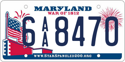 MD license plate 6AA8470