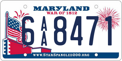 MD license plate 6AA8471