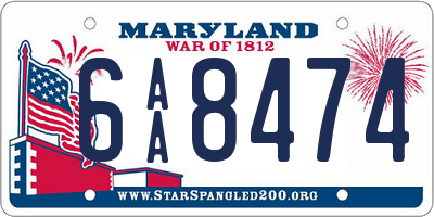 MD license plate 6AA8474