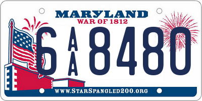 MD license plate 6AA8480