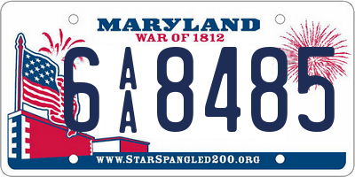 MD license plate 6AA8485