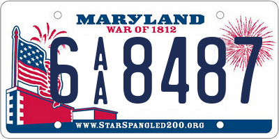 MD license plate 6AA8487